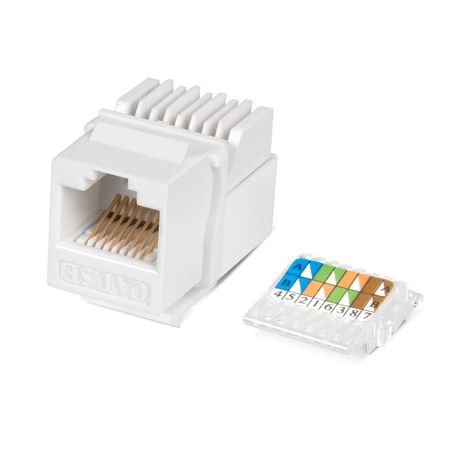 Вставка Keystone Jack RJ-45(8P8C), категория 5e, без инструмента Toolless, белая - KJ-RJ45-Cat.5e-Toolless Cabeus 7480c