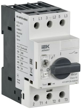 Автоматический выключатель защиты двигателя ARMAT A6 GV2P 2,5-4А IEK - AR-MPCB-A6B40