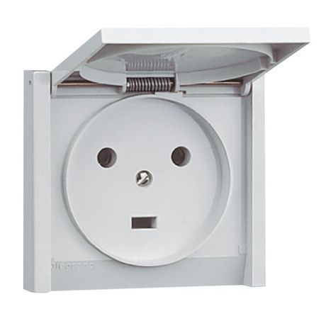 Розетка 1-м СП Plexo 20А IP44 230В 2P+E сер. Leg 055703 Legrand