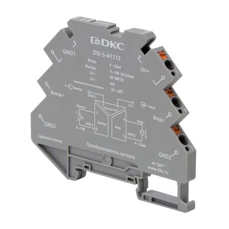 Преобразователь сигнала DSI, 6,2 мм 1 вход 4…20 мА, выход 0…10 В | DSI-S-A1112 DKC ДКС