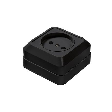 Розетка 1-местн.без заземл. BOLLETO IP20 ОП 7022В черн. IN HOME 4690612061030