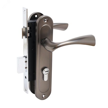 Замок врезной БУЛАТ ЗВ4-1.70.03.03 НОМОС графит 5 перф.кл. с/руч - 13977 ПТК