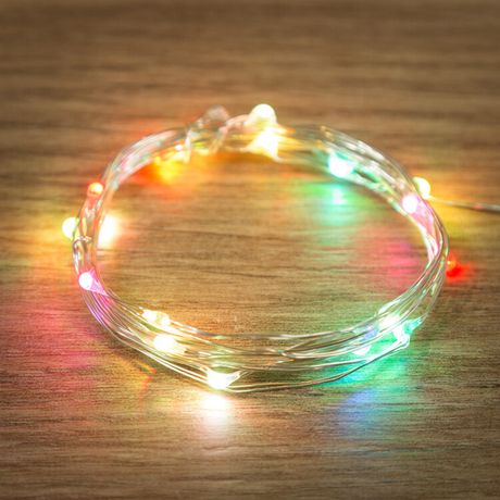 Гирлянда светодиодная "Роса" 2м 20LED мультиколор RGB 5Вт 4.5В IP20 провод прозр. элементы питания 2хCR2032 (в компл.) Neon-Night 303-009