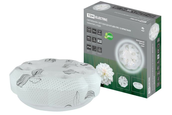 Светильник светодиодный LED СПС 12 15Вт 4000К D35см, Кристалл | SQ0329-0162 TDM ELECTRIC