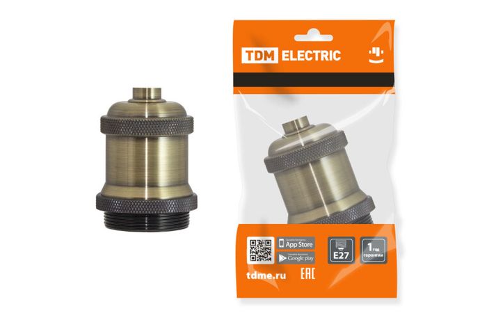 Патрон подвесной Е27, металлический "Лофт", бронза | SQ0335-0048 TDM