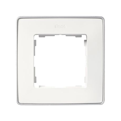 Рамка 1-м Simon82 Detail бел.; основание алюм. Simon 8201610-243