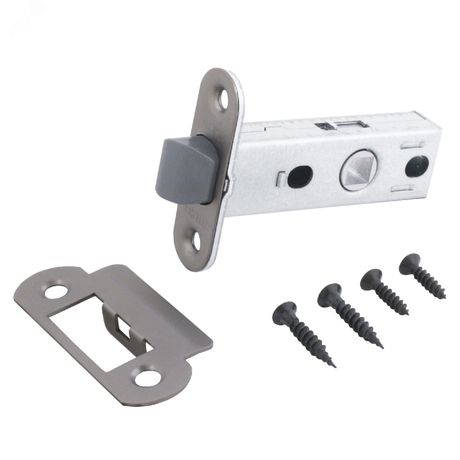 Защелка врезная универсальная без ручек для деревянных межкомнатных дверей, АЛЛЮР АРТ L45-8-PR18 MBN графит - 11729 ПТК