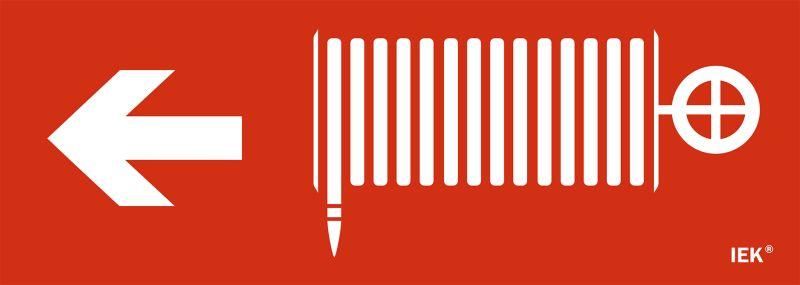 Этикетка самоклеящаяся 280х100мм ''Пожарный кран/стрелка налево'' IEK - LPC10-1-28-10-PKNAL