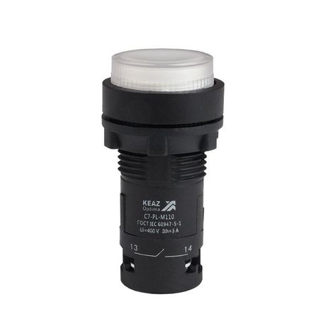 Кнопка с подсветкой OptiSignal Compact D22 C7-PL-M110 белая 1НО 230 В AC XB7NW31M1 | 362095 КЭАЗ 362099