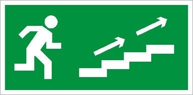Пиктограмма (наклейка) ПЭУ 006 По лестнице вверх направо (250х115) SIRAH | 2502001900 Световые Технологии
