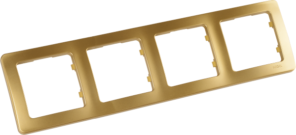 Рамка четырёхместная, скрытой установки, цвет золото | Р404-07 HEGEL