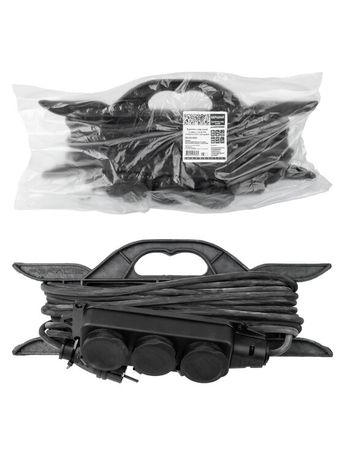 КГ IP44 3 гнезда с/з 3700 Вт 10м Народный | SQ1307-0233 TDM Удлинитель-шнур силовой на рамке каучук