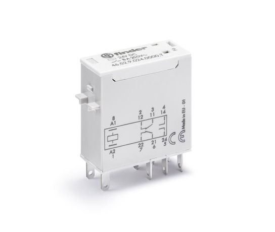 Реле миниатюрное промышленное электромеханическое, монтаж в розетку или наконечники Faston (2.5х0.5мм), 2СO 8A, контакты AgNi, катушка 230В AC, влагозащита RTII, опции: нет, специальная версия для Ж/Д-транспорта - 46.52.8.230.0000T FINDER 465282300000T