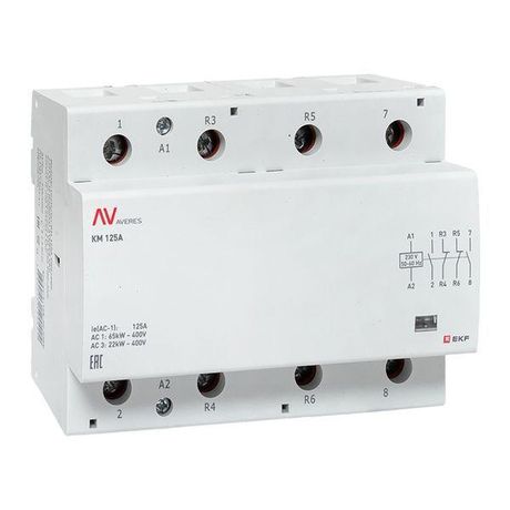 Контактор модульный КМ 125А 2NO+2NC 230VAC (6 мод.) AVERES | km-av-6-125-22-230V EKF