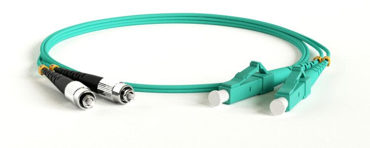 Патч-корд FC-D2-503-FC/PR-LC/PR-H-5M-LSZH-AQ волоконно-оптический (шнур) MM 50/125(OM3), FC-LC, duplex, LSZH, 5 м | 247673 Hyperline