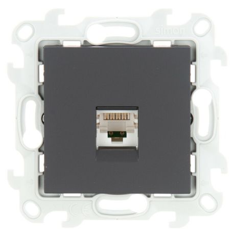 Розетка компьютерная СП Simon 24 RJ45 кат.5E UTP IP20 механизм графит 2410598-038