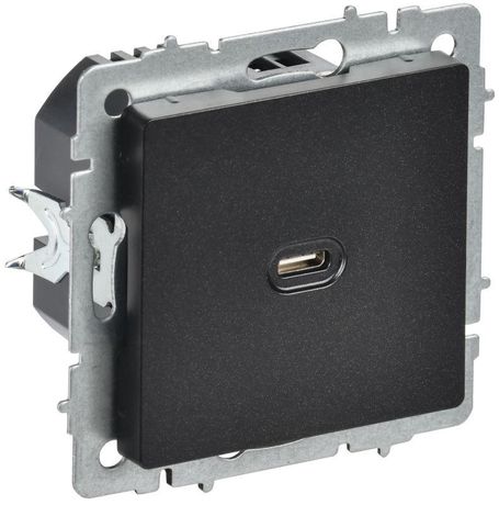 Розетка СП BRITE РЮ12-1-БрЧ USB C 65Вт высокоскор. заряд. черн. IEK BR-U13-065-K02