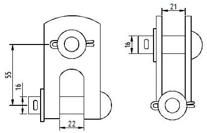 Звено промежуточное d1=16 d2=16 21мм ENSTO SH195R
