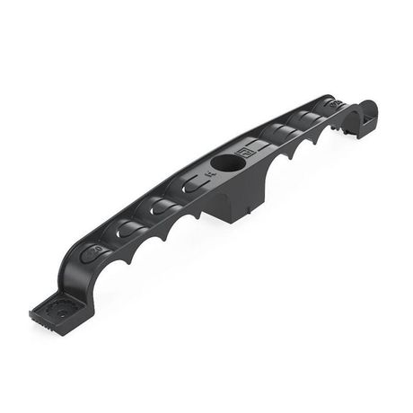 Держатель труб для прямого монтажа двусторонний на 8 мест в гофроящике чёрный d20 (100шт/кор) Промрукав | PR13.03298 Строитель