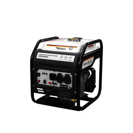 Генератор инверторный KR3500IO, 3,5кВт, 230В, 7л, открытый корпус, ручной старт | KR-16-1143 Kranz