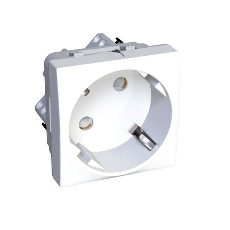 Розетка 1-м 2мод. Altira 45 16А IP20 2P+E защ. шторки бел. R9003 SchE ALB44282 Schneider Electric