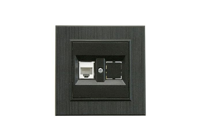 Розетка компьютерная CAT 5+гнездо Karea LINE STAR чер. Makel 86054035