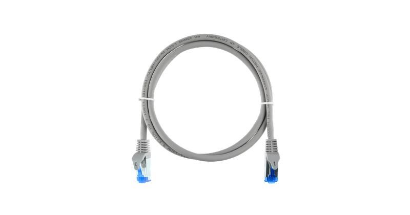 Шнур коммутационный F/UTP 4 пары кат.6 (Класс E) 250МГц 2хRJ45/8P8C T568B заливной с защитой защелки мж BC (чистая медь) 26AWG (7х150мм) LSZH нг(А)-HFLTx свет./сер. 15м NIKOMAX NMC-PC4SE55B-ES-015-C-GY