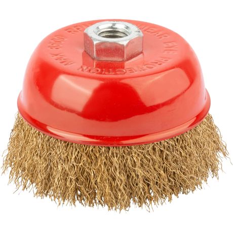 Корщетка чашечная гайка М14 стальная витая проволока 100мм КУРС 39043