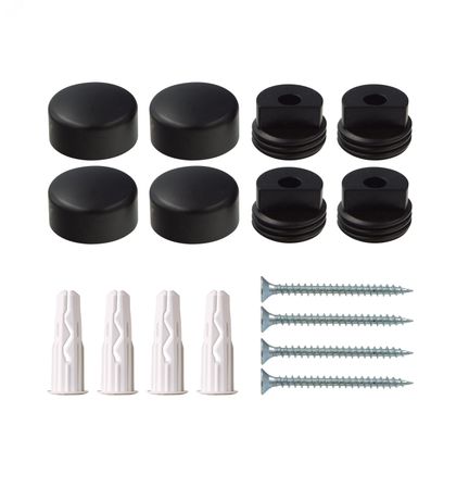 Комплект крепление для зеркала черное, гладкое - 88015 Европартнер