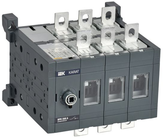Выключатель-разъединитель ВРК реверсивный без рукоятки управления 3P 250А KARAT - KA-VR20-3-0250 IEK