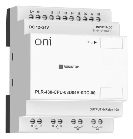 Модуль ЦПУ ПЛК 430 8 DI 4 RO 24В DC без экрана ONI PLR-430-CPU-08D04R-0DC-00 IEK