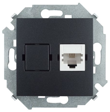 Розетка телефонная Simon15 RJ11 графит Simon 1591480-038