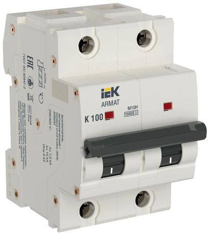 Автоматический выключатель двухполюсный M10H 2P K 100А ARMAT | AR-M10H-2-K100 IEK