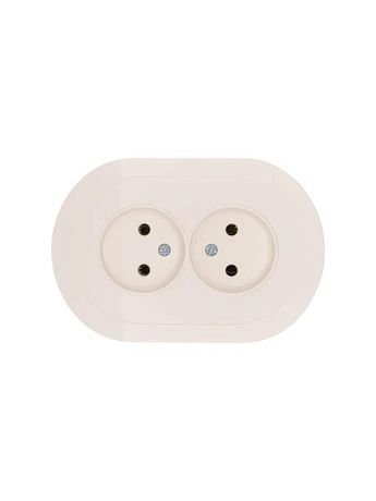 Розетка 2-м СП OSEN без заземл. ПБТ круглая механизм сл. кость LEZARD 744-9000-128B