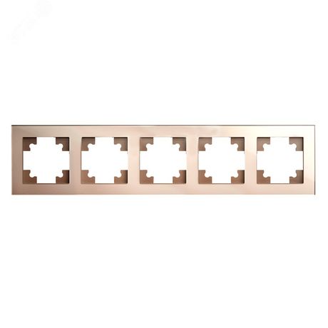 Рамка горизонтальная 5-местная, серия Катрин, GFR00-7005-02, шампань | 39638 STEKKER FERON