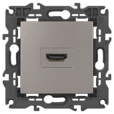 Розетка 1-м СП Elegance 14-3114-16 HDMI титан Эра Б0065778