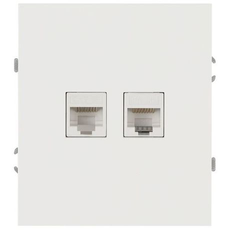 Розетка информационная 2-м RJ45 СП 16А IP20 250В Arktik бел. MC Б0070484 MC арт. Б0070484