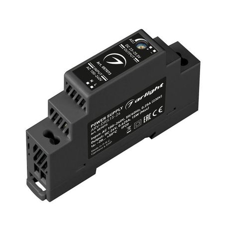 Блок питания ARV-DR15-24 (24V, 0.63A, 15W) (ARL, для светодиодных лент, IP20 DIN-рейка) Arlight 057073