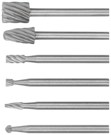 Шарошка стальная по металлу мини 6шт FIT 36477 РОС