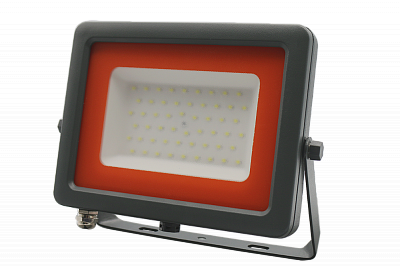 Прожектор светодиодный PFL-S2 50Вт 6500К IP65 220–240В ДО с клапаном закален. матов. стекло сер. Pro JazzWay 2853301D