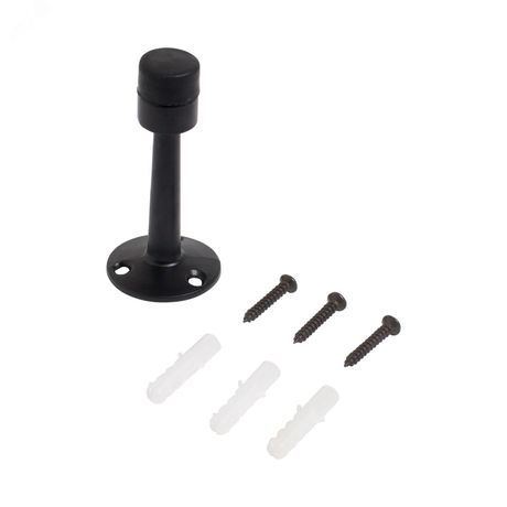 Ограничитель дверной Стандарт 3055 BL прямой матовый черный ЕВРОПАКЕТ - 14622 ПТК