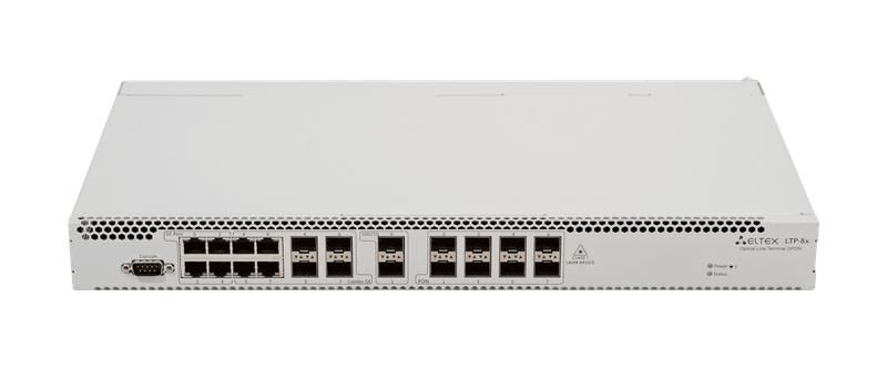 Терминал OLT 16 портов SFP-xPON 8 10GBase-X (SFP+)/1000Base-X(SFP) встроенный коммутатор L2+ RSSI ELTEX LTP-16N
