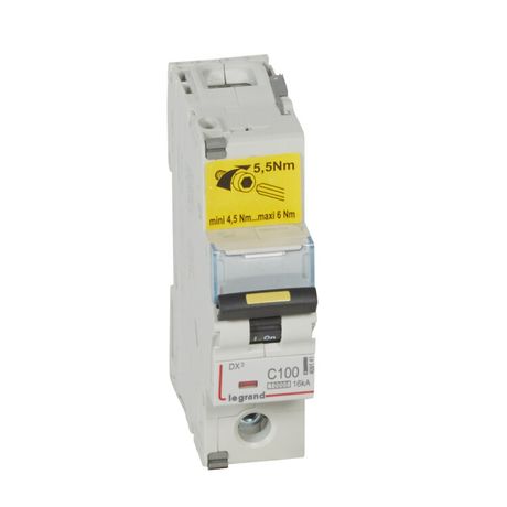 Выключатель автоматический однополюсный DX3 10000 100А C 16кА (1,5 мод) | 409141 Legrand