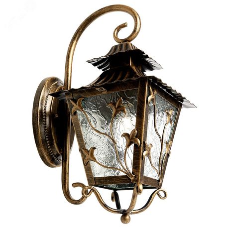 Светильник декоративный уличный PL631 60W 230V E27 224*290*480мм черное золото, на стену вниз | 11642 Feron