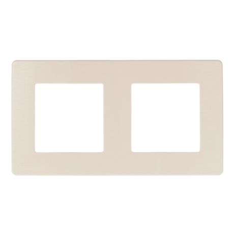 Рамка для розеток и выключателей серия 12 12-5102-02 на 2 поста, сатин, слоновая кость | Б0052510 ЭРА