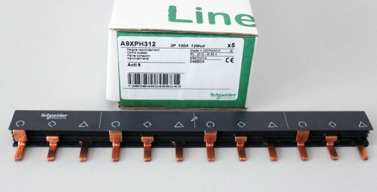 ШИНКА ГРЕБЕНЧАТАЯ 3П (L1L2L3…) 12 МОД.18ММ 100А РАЗРЕЗАЕМАЯ | A9XPH312 Schneider Electric APC