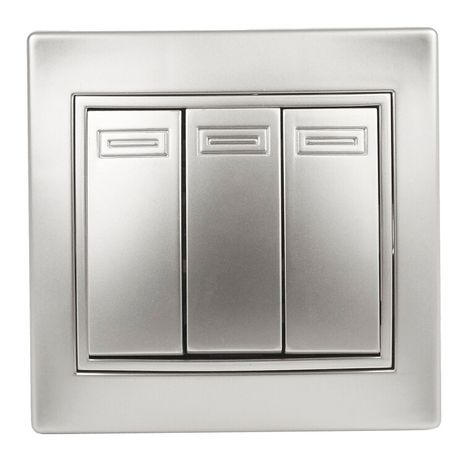 Выключатель 3-кл. СП Plano 10А IP20 1-106-03 250В алюм. Intro Б0030050 ЭРА