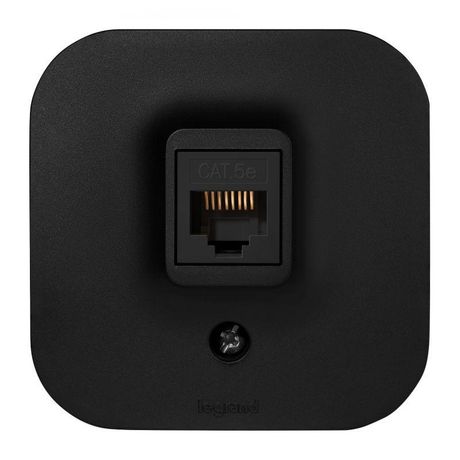 Розетка компьютерная 1-м ОП Quteo RJ45 кат.5E UTP черн. матов. IEK 782480 Legrand