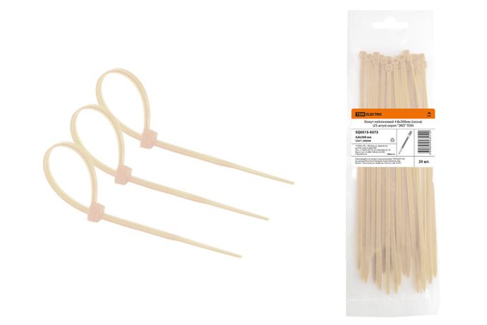 Хомут нейлоновый 4.8х300мм (сосна) (25 штук) серия "ЭКО" | SQ0515-0373 TDM