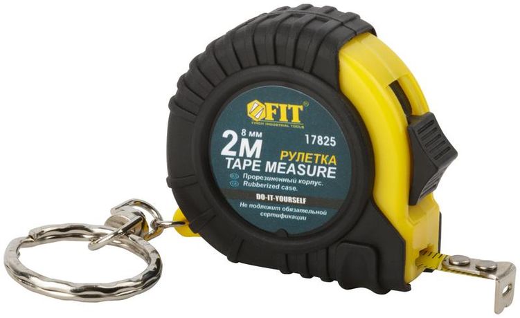 Рулетка-брелок 2мх8мм прорезиненный корпус FIT 17825 РОС